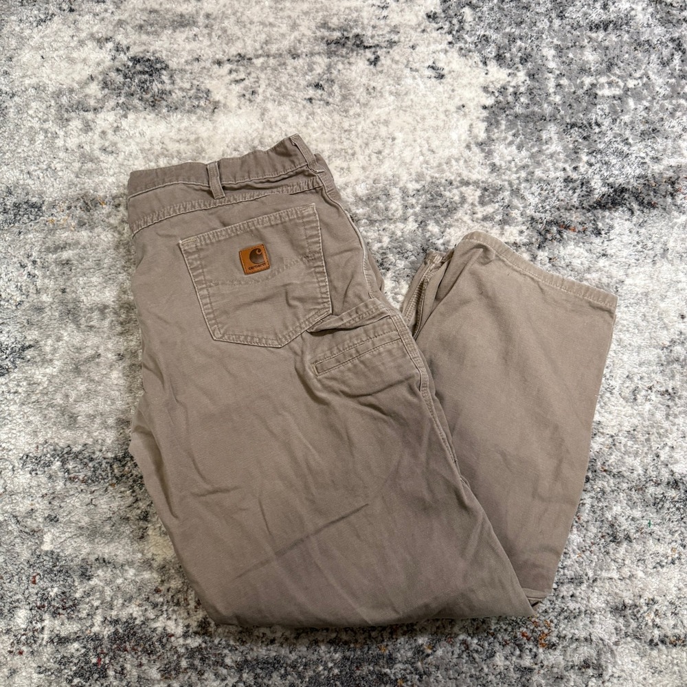 Carhartt Mens B159 MUS Loose‎ Fit Canvas Carpenter Pants Mushroom Tan 40x32